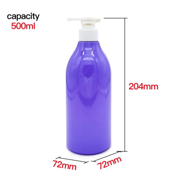 Free Sample Wholesale Custom Empty 500ml PET Plastic Hair Lotion Bottle Boston Round Shampoo Shower Gel Body Wash Pump Bottles