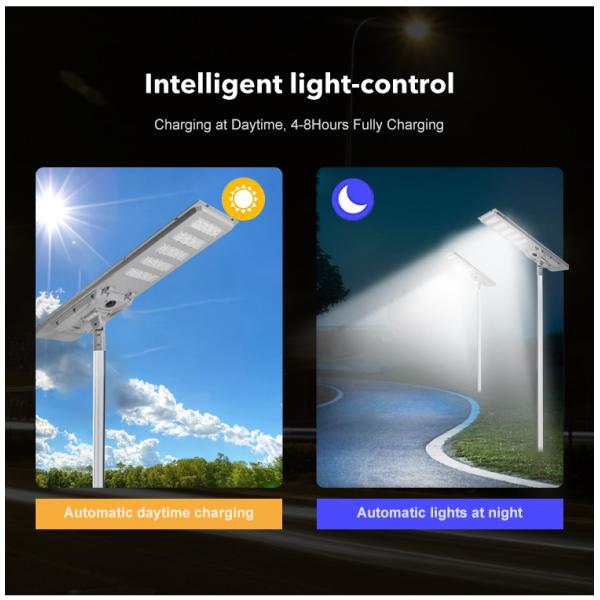 Energy Saving Waterproof Outdoor IP65 All in One Smart Energy LED Lighting Integrated Solar Street Light 60W 80W 100W