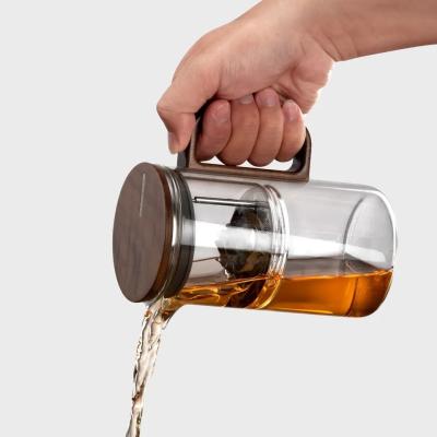 Customized Clear Glass Tea Pot Infuser Stovetop Safe Microwavable