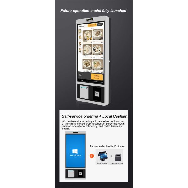 Factory Price 32 inch Windows System with Touch Screen Wall Mounted Vending Machine Self Service Ordering Kiosk