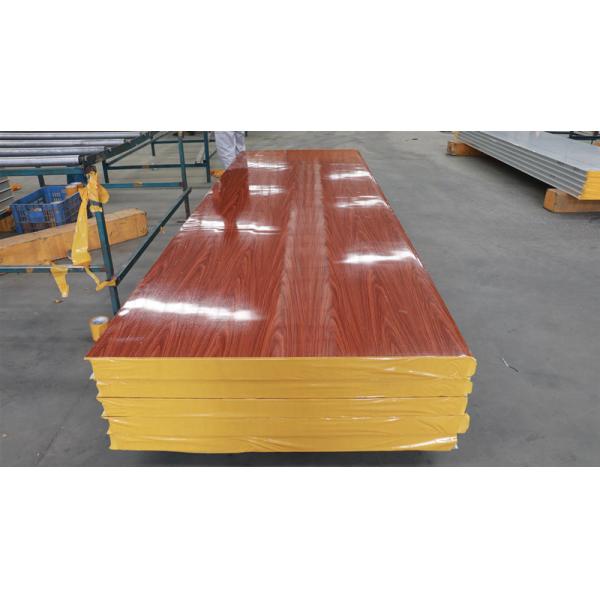 High Quality Building Materials Fireproof Wooden Color Rock Wool Sandwich Panel