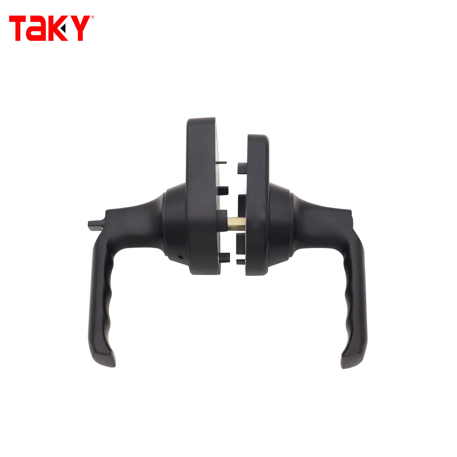 Matt Black Double Door Lock Aluminium Alloy Handle Locks With Keys
