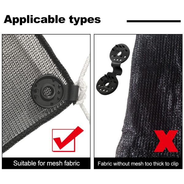 Shade Cloth Clips Heavy Duty Lock Grip for a Variety of Sun Shade Net and Plastic Mesh Clip