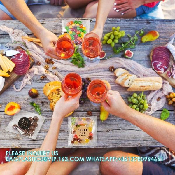 Self Adhesive Candy Cookie Bags, Sticker, Treat Bag Popcorn Party Favor Bag Lunch Bag Envelopes Merchandise Bags