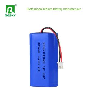 Paquete de baterías de litio 18650 recargables, 2600 mAh, 7,4 V, 19,24 Wh, paquete de baterías lipo