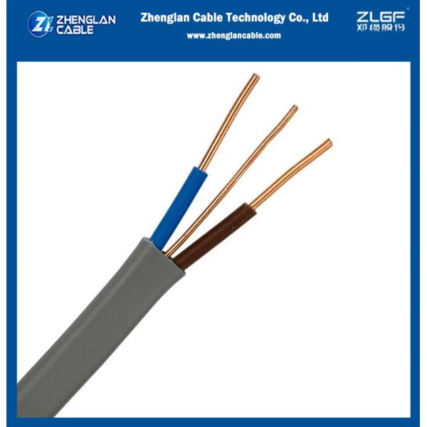 Двойной кабель 2 ядра с землей 2x1.5mm2+1mm2, 2x2.5mm2+1.5mm2 CU/PVC/PVC 300/500V