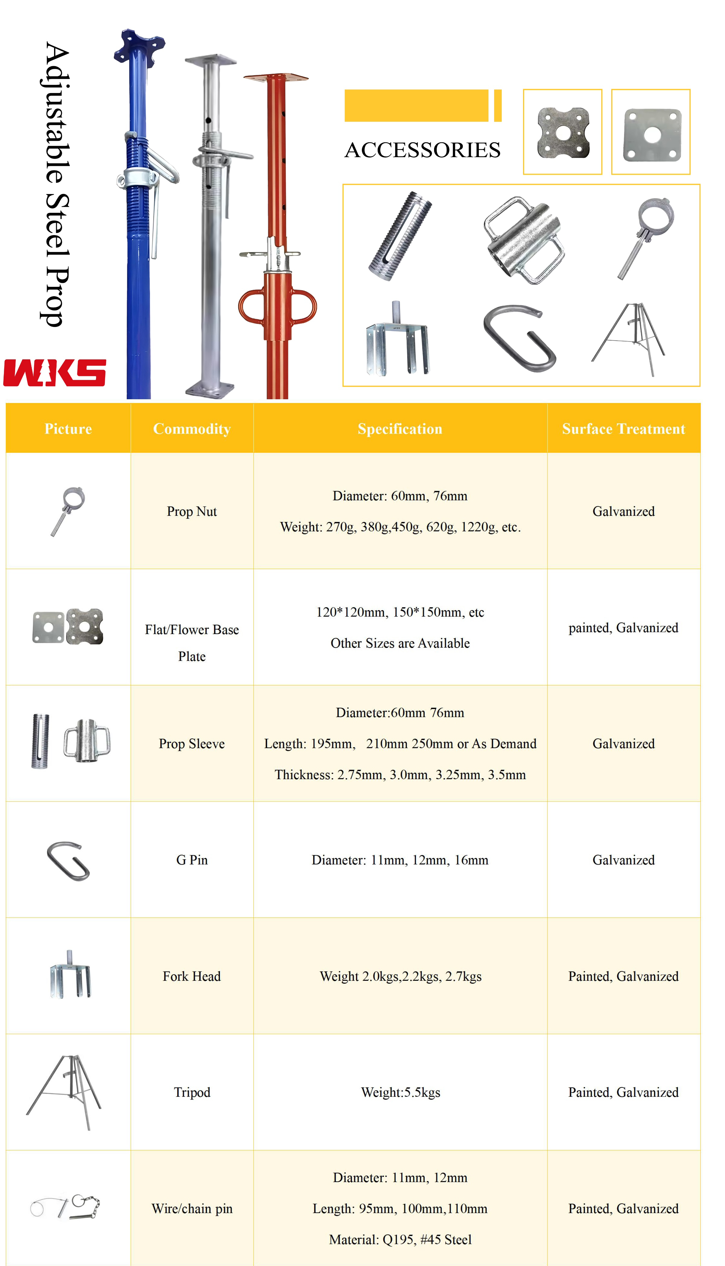Silver Steel Support Prop Flexible Adjustable Support Props For Large Span Roof Structures