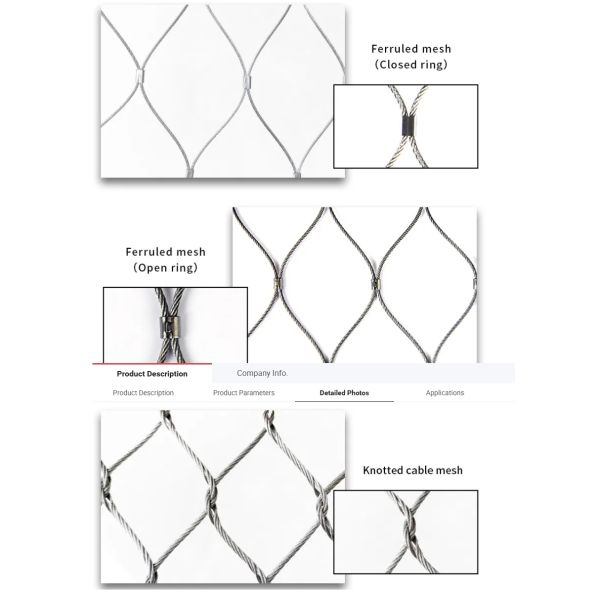 Rope Fencing Screen Architectural Wire Mesh