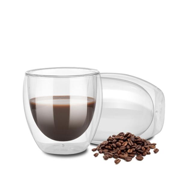 Чашка стены двойника ясности доказательства жары стеклянная подгоняла округлую форму логотипа/емкости