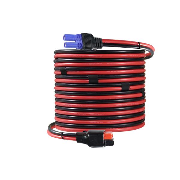 Câble d'alimentation avec connecteur CC rectangulaire EC5 vers 2P pour batterie LiFePO4, onduleur, générateur solaire, systèmes CC portables