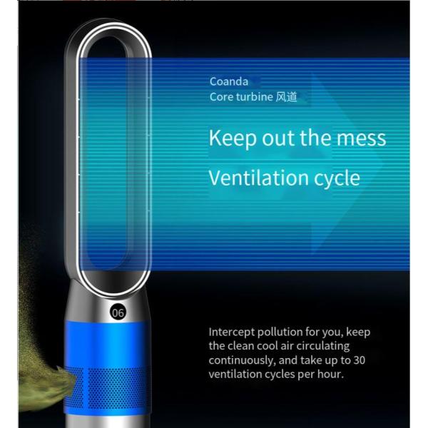 Large Vertical Bladeless Fan Air Purifier Fan App-Controlled Remote Control Home Smart