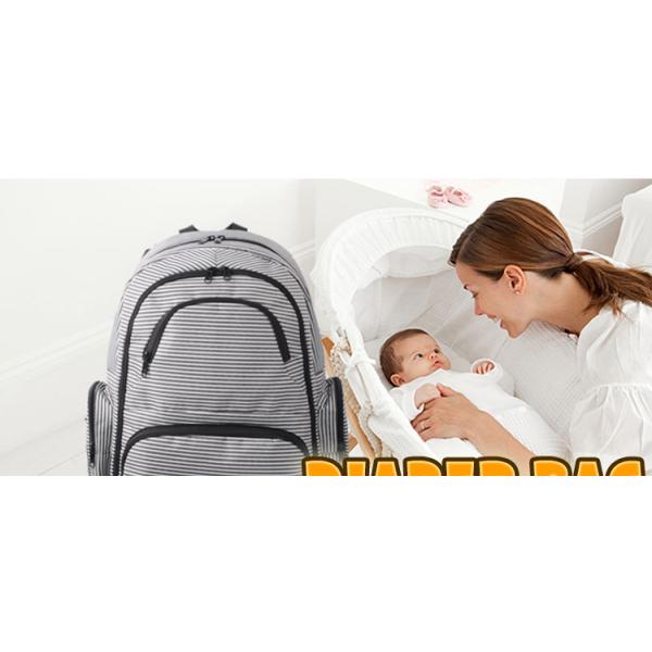 Polyester Diaper Pouch , Fashion Mummy Maternity Nappy Bag Water Resistant