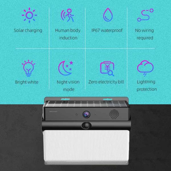 2MP HD CCTV CAM Video Surveillance 4G Solar Camera With Pir