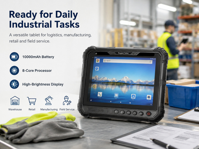 Outdoor Rugged Tablet 8 Inch with Bright Display for Field Inspection and Site Records