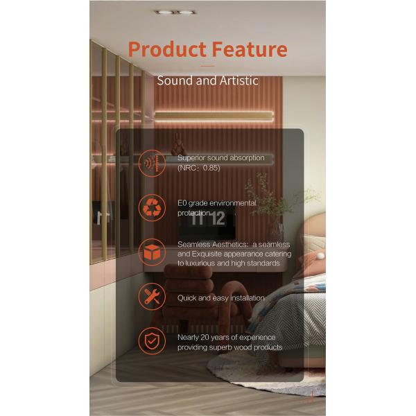 Panel acústico artístico de madera de pizarra para hogares modernos