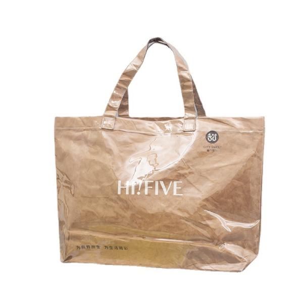Trending Product Reusable Washable Durable Handbags Tote Bags Vintage Waterproof Dupont Tote Bag Kraft Tyvek Paper Handbag
