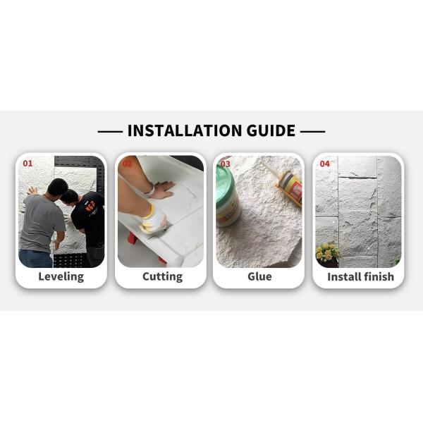 Горячая продажа искусственный ПУ культурный камень для внешнего декорации фальшивые кожаные стены панели светлый камень