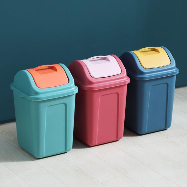 Living Room Bedroom Household Waste Bin Square Dustbin Plastic Kitchen Trash Can Garbage Bin With Lid