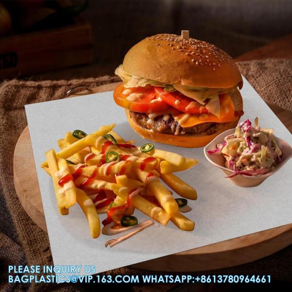 White Waxed Deli Paper Sheets 12 * 12 Inch, Food Basket Liners For Sandwiches, Burgers, Grease Proof Liners