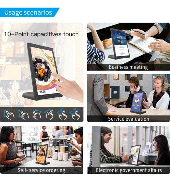 L-Shaped Android Touchscreen 10.1'' RK3568  Quad core cortex A55  Vertical Digital Signage for restaurants menu screen