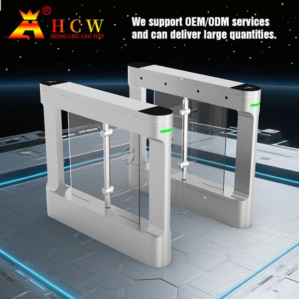 HCW IP42 Swing Barrier Turnstile,10mm Plexiglass Security Turnstile Gate and 30-40 People/Minute Throughput for Secure Access Control