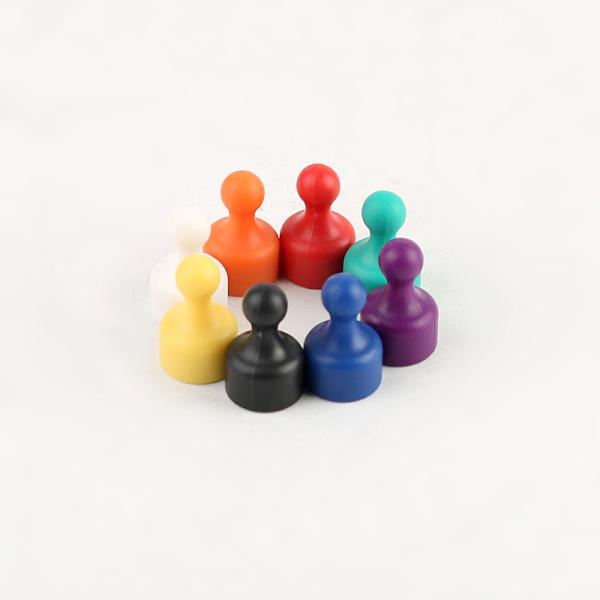 Neodímio magnético plástico colorido do Pin N35 do impulso de D12x20mm para o refrigerador