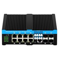 12 ports 10G L2/L3 commutateur POE+ géré commutateur de contournement optique 4*10G sfp +8 RJ45 commutateur Ethernet din-rail