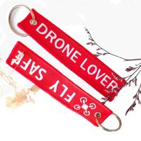 Chaîne de clés brodée rouge personnalisée 