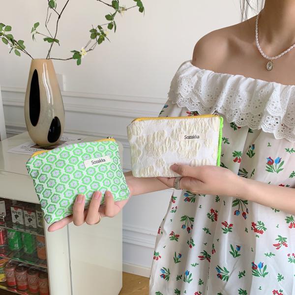 Travel Makeup Cosmetic Bag Case Custom Cotton Canvas Pouch Toiletry Floral Makeup Bag