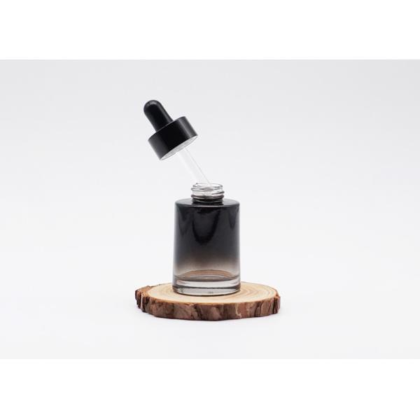 Luxury Black Essential Oil Bottle Dropper Serum Glass Cylinder Cosmetic