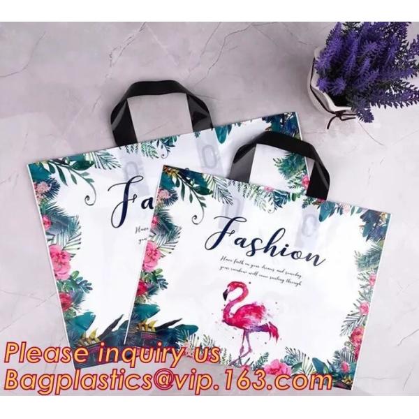 Eco Friendly Biodegradable Plastic Soft Loop Handle Bags,Retail Soft Loop Handle Shopping bags,Recyclable clothing packa