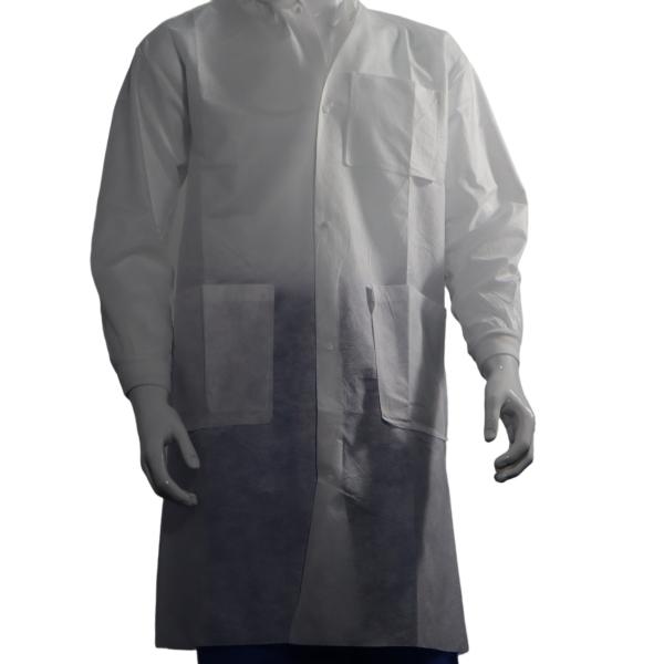 High Quality Non woven Fabric Laboratory Coat Lab Coat Jacket Disposable  Lab Coat White