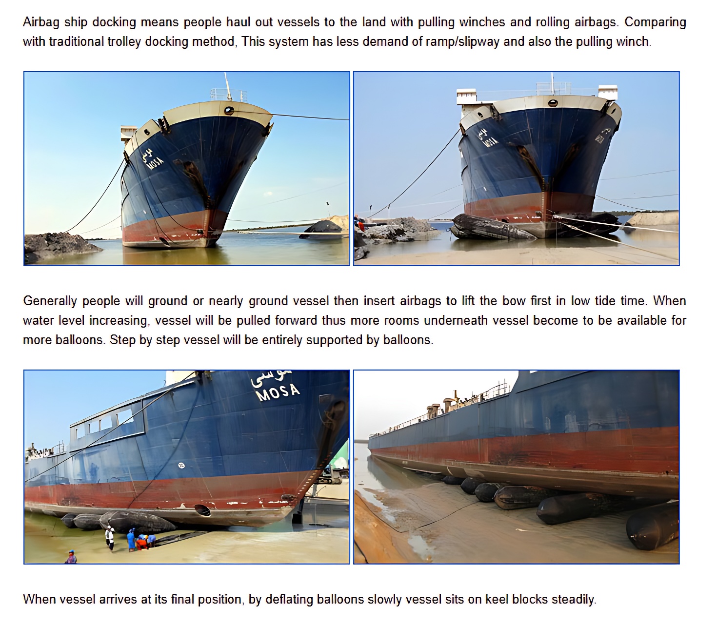 High-Performance Marine Rubber Ship Balloons Launching Airbags for Repair and Landing