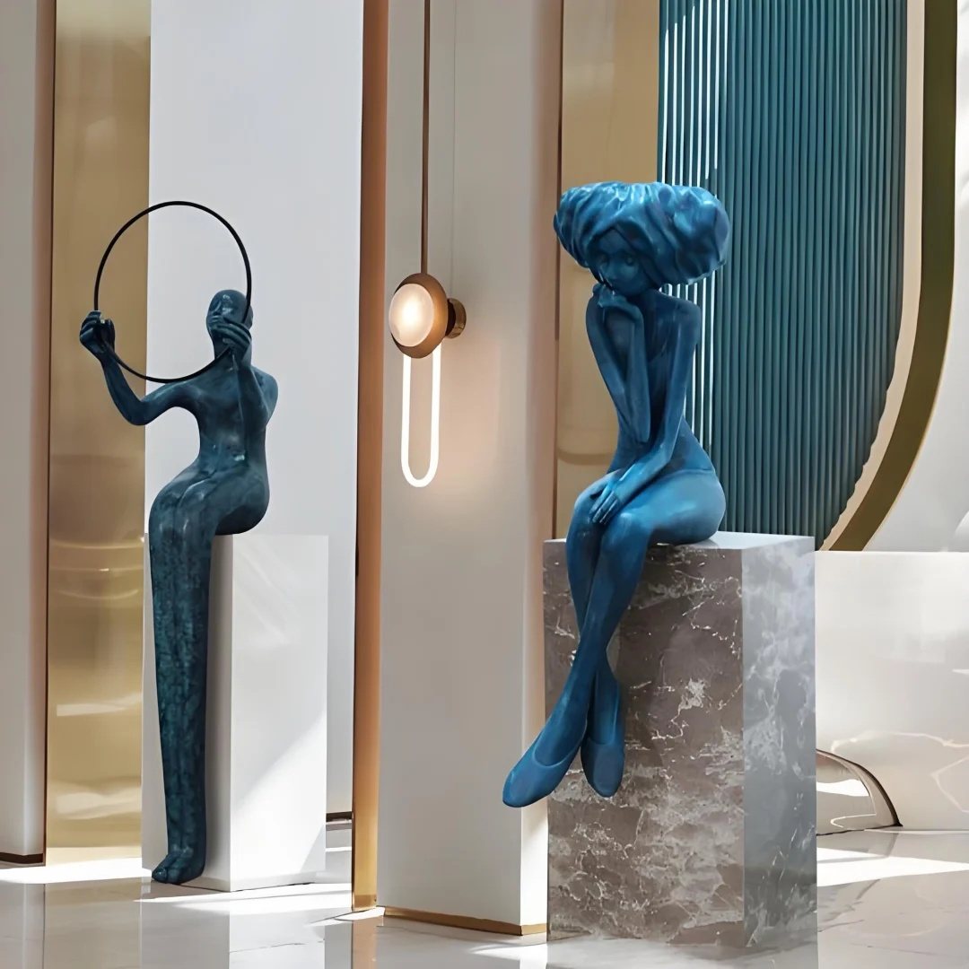 Luxury Black Metal Human Sculpture Modern Custom Islamic Art Statue For Indoor Outdoor