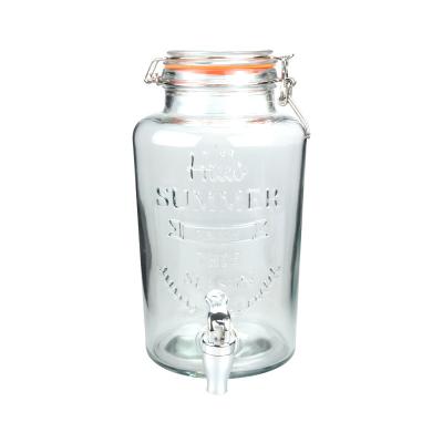 OEM Cold Drink Glass Beverage Dispenser Round With Airtight Lid