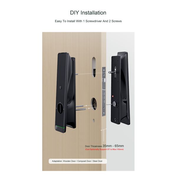 Liliwise Tuya Ttlock Automatic Biometric Lock Rfid Card Wifi App Ble Fingerprint Smart Door Lock With Camera