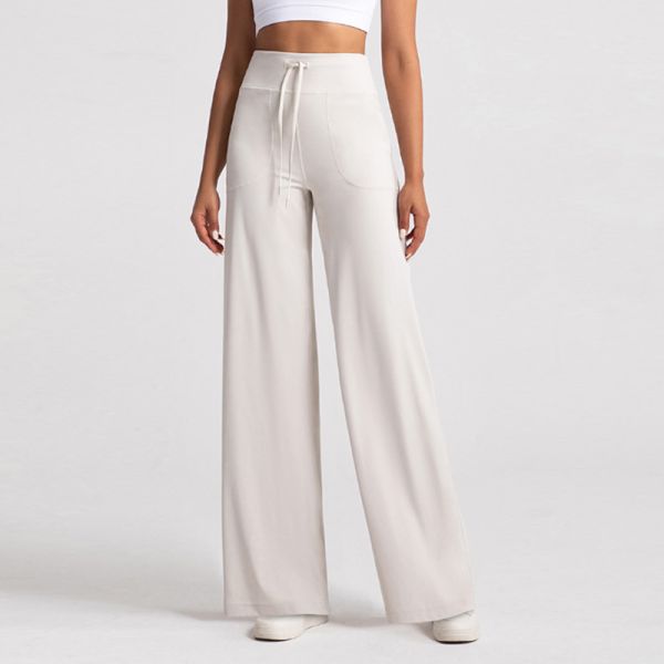 Multiple Pockets Wide Leg Scrub Pants Stretch High Waisted for Women Medical Wear