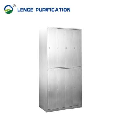 Flat Top Stainless Steel Furnishing Eight Door Cabinet With Lock