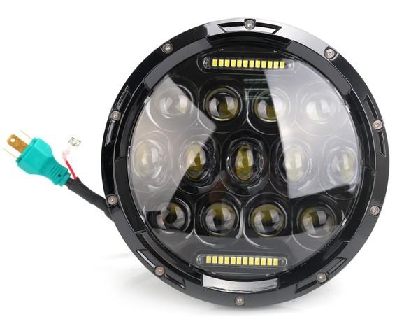 Jeep Wrangler 7 inch 75W headlight black/silver base For JK Headlamp wrangler Running Light