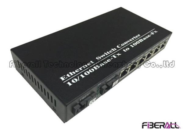100M Cascade Optical Switch Multiport WDM Fiber Media Converter With 6 LAN Ports