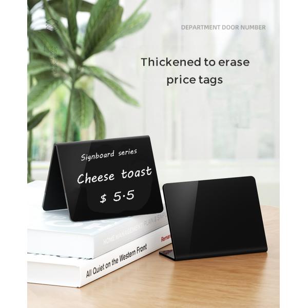 Food Mini Acrylic Sign Holder PVC Small Black Chalk Boards Customizable