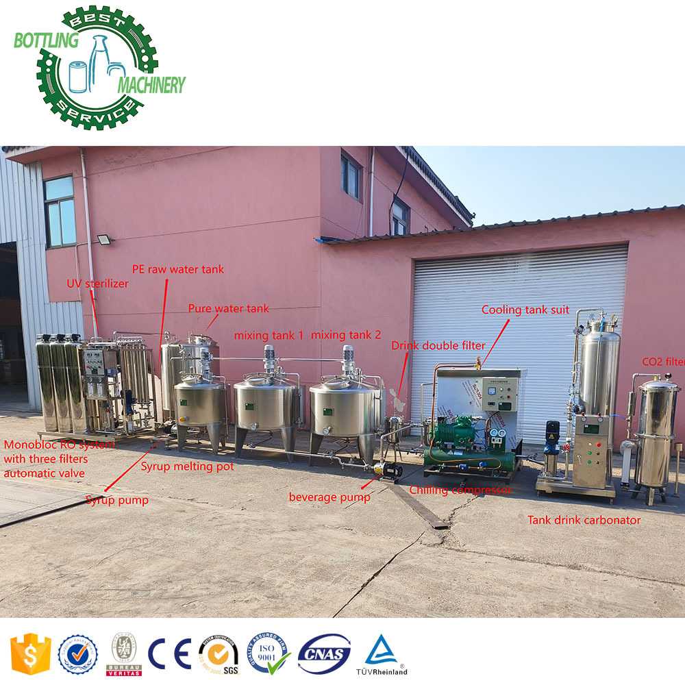 500L/H 0.5ton Complete Beer Foaming Wine Carbonated Drink Mixing Line Plant with Co2 Mixer