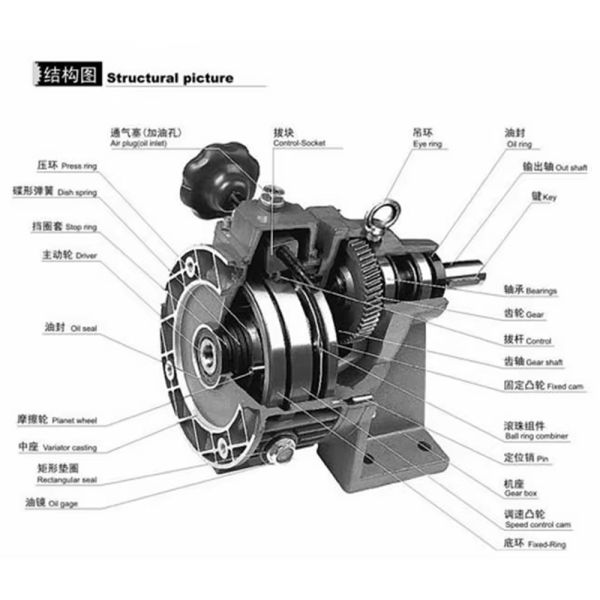Cycloidal Gear Reducer with High Reduction Ratio Compact Structure and Strong Load Capacity Adjustable Speed Gear Motor