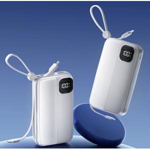 20000mah Power Bank With Built In Cables , PD 22.5W Fast Charger For IPhone /