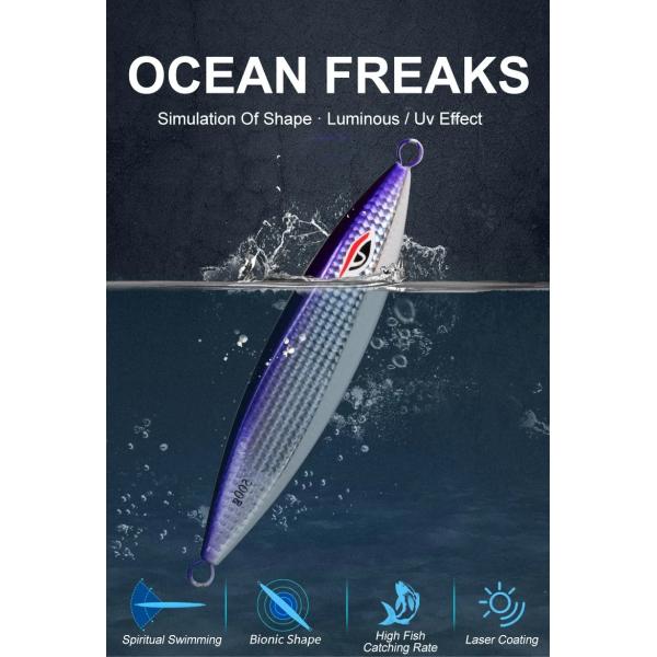 Luminous Slow Jigging Lures Slow Pitch Lures For Saltwater Metal Lead Fishing Lure