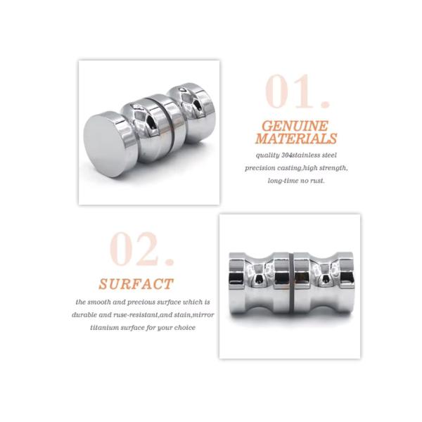 Custom Zinc Alloy Glass Shower Door Knobs Shower Screen Knob