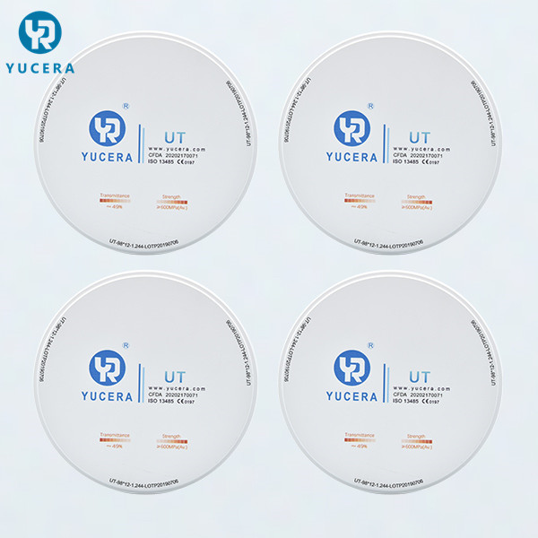 Placa 98x16mm dental branca translúcida da zircônia de YUCERA 49%