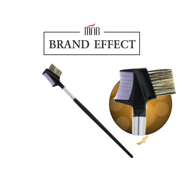 Black Animal Hair Eye Brow Brush 155mm Long Wooden Handle A Comb