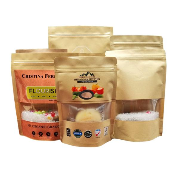 FDA Matt 6*10cm Kraft Paper Pouch For Food Packaging