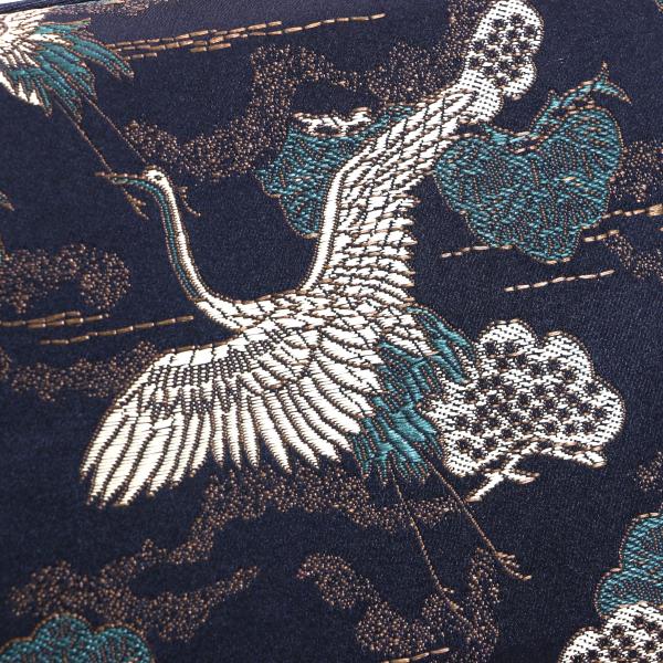 Embroidered Fabric Evening Clutch Handbag Crane Pattern For Women ODM